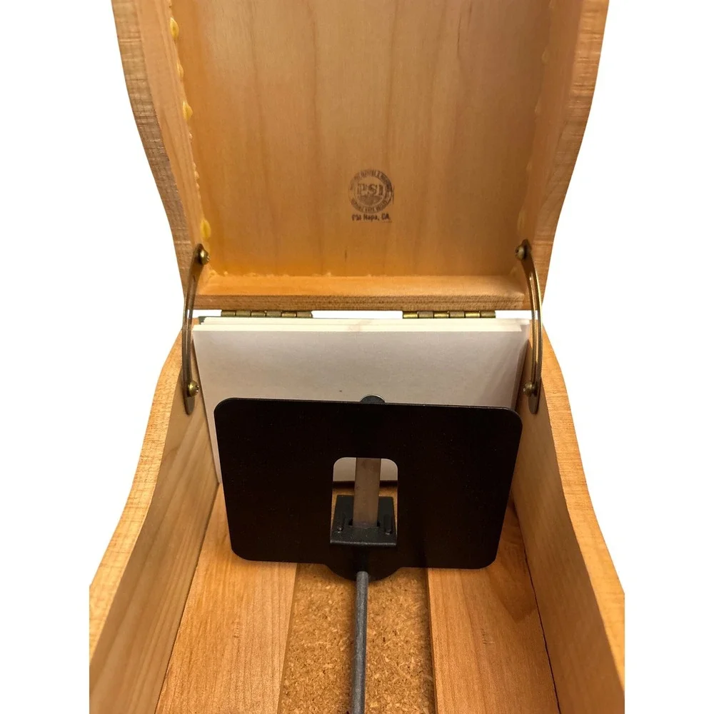 PSI Napa Valley Wooden Box‎ Holder with Metal Stand for Cards or Photos Vintage